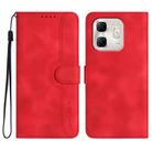 For Infinix Hot 50i / Smart 9 Heart Pattern Skin Feel Leather Phone Case(Red) - 1