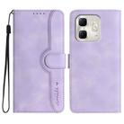 For Infinix Hot 50i / Smart 9 Heart Pattern Skin Feel Leather Phone Case(Purple) - 1