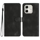 For Infinix Hot 50i / Smart 9 Heart Pattern Skin Feel Leather Phone Case(Black) - 1