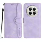 For Infinix Zero 40 4G / Zero 40 5G Heart Pattern Skin Feel Leather Phone Case(Purple) - 1