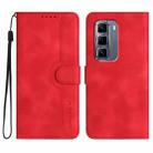 For Infinix Hot 50 Pro+ 4G Heart Pattern Skin Feel Leather Phone Case(Red) - 1