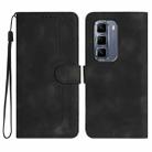 For Infinix Hot 50 Pro+ 4G Heart Pattern Skin Feel Leather Phone Case(Black) - 1