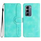 For Infinix Hot 50 Pro+ 4G Heart Pattern Skin Feel Leather Phone Case(Light Blue) - 1