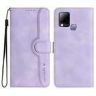 For Infinix Hot 10T / Hot 10s Heart Pattern Skin Feel Leather Phone Case(Purple) - 1