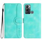 For Infinix Hot 12i Heart Pattern Skin Feel Leather Phone Case(Light Blue) - 1