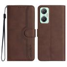 For Infinix Hot 20 5G Heart Pattern Skin Feel Leather Phone Case(Brown) - 1