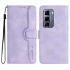 For Infinix Hot 50 Pro 4G Heart Pattern Skin Feel Leather Phone Case(Purple) - 1