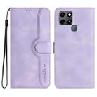 For Infinix Smart 6 / Smart 6 HD Heart Pattern Skin Feel Leather Phone Case(Purple) - 1