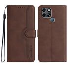 For Infinix Smart 6 / Smart 6 HD Heart Pattern Skin Feel Leather Phone Case(Brown) - 1