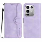 For Infinix Note 50 4G / Note 50 Pro 4G Heart Pattern Skin Feel Leather Phone Case(Purple) - 1