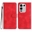 For Infinix Note 50x Heart Pattern Skin Feel Leather Phone Case(Red) - 1