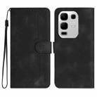 For Infinix Note 50x Heart Pattern Skin Feel Leather Phone Case(Black) - 1