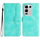 For Infinix Note 50s Heart Pattern Skin Feel Leather Phone Case(Light Blue) - 1