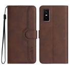 For Infinix GT 30 Pro Heart Pattern Skin Feel Leather Phone Case(Brown) - 1