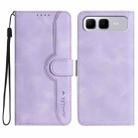 For Infinix Smart 10 Plus 4G Heart Pattern Skin Feel Leather Phone Case(Purple) - 1