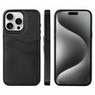 For iPhone 15 Pro Max Litchi Leather Skin Card Slots Phone Case(Black) - 1