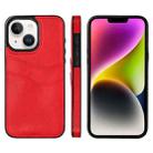 For iPhone 14 Plus Litchi Leather Skin Card Slots Phone Case(Red) - 1