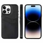 For iPhone 14 Pro Litchi Leather Skin Card Slots Phone Case(Black) - 1
