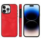 For iPhone 14 Pro Litchi Leather Skin Card Slots Phone Case(Red) - 1