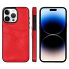 For iPhone 14 Pro Max Litchi Leather Skin Card Slots Phone Case(Red) - 1