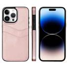 For iPhone 14 Pro Max Litchi Leather Skin Card Slots Phone Case(Rose Gold) - 1