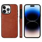 For iPhone 14 Pro Max Litchi Leather Skin Card Slots Phone Case(Brown) - 1