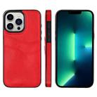For iPhone 13 Pro Max Litchi Leather Skin Card Slots Phone Case(Red) - 1
