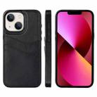 For iPhone 13 Litchi Leather Skin Card Slots Phone Case(Black) - 1