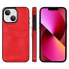 For iPhone 13 Litchi Leather Skin Card Slots Phone Case(Red) - 1