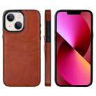 For iPhone 13 Litchi Leather Skin Card Slots Phone Case(Brown) - 1