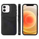 For iPhone 12 Litchi Leather Skin Card Slots Phone Case(Black) - 1