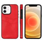 For iPhone 12 Litchi Leather Skin Card Slots Phone Case(Red) - 1