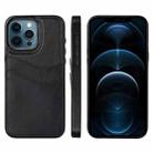 For iPhone 12 Pro Max Litchi Leather Skin Card Slots Phone Case(Black) - 1