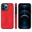 For iPhone 12 Pro Max Litchi Leather Skin Card Slots Phone Case(Red) - 1