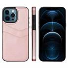 For iPhone 12 Pro Max Litchi Leather Skin Card Slots Phone Case(Rose Gold) - 1