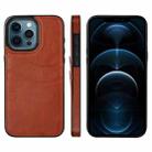 For iPhone 12 Pro Max Litchi Leather Skin Card Slots Phone Case(Brown) - 1