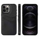 For iPhone 12 Pro Litchi Leather Skin Card Slots Phone Case(Black) - 1