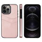 For iPhone 12 Pro Litchi Leather Skin Card Slots Phone Case(Rose Gold) - 1