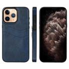 For iPhone 11 Pro Max Litchi Leather Skin Card Slots Phone Case(Blue) - 1