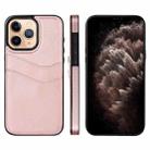 For iPhone 11 Pro Max Litchi Leather Skin Card Slots Phone Case(Rose Gold) - 1