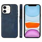 For iPhone 11 Litchi Leather Skin Card Slots Phone Case(Blue) - 1