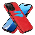 For iPhone 16 Pro Max Litchi Leather Skin Card Slots Phone Case(Red) - 2