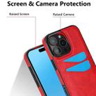 For iPhone 16 Pro Max Litchi Leather Skin Card Slots Phone Case(Red) - 3