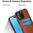 For iPhone 16 Pro Max Litchi Leather Skin Card Slots Phone Case(Brown) - 3