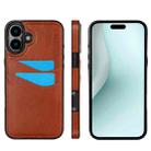 For iPhone 16 Plus Litchi Leather Skin Card Slots Phone Case(Brown) - 1