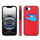 For iPhone 16e Litchi Leather Skin Card Slots Phone Case(Red) - 1