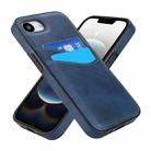 For iPhone 16e Litchi Leather Skin Card Slots Phone Case(Blue) - 2