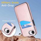For iPhone 16e Litchi Leather Skin Card Slots Phone Case(Rose Gold) - 3
