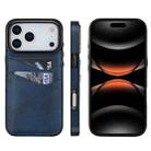 For iPhone 17 Pro Max Litchi Leather Skin Card Slots Phone Case(Blue) - 1