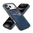 For iPhone 17 Pro Max Litchi Leather Skin Card Slots Phone Case(Blue) - 2